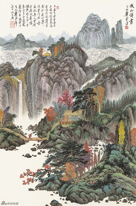 秋山读书69×46.5 2014